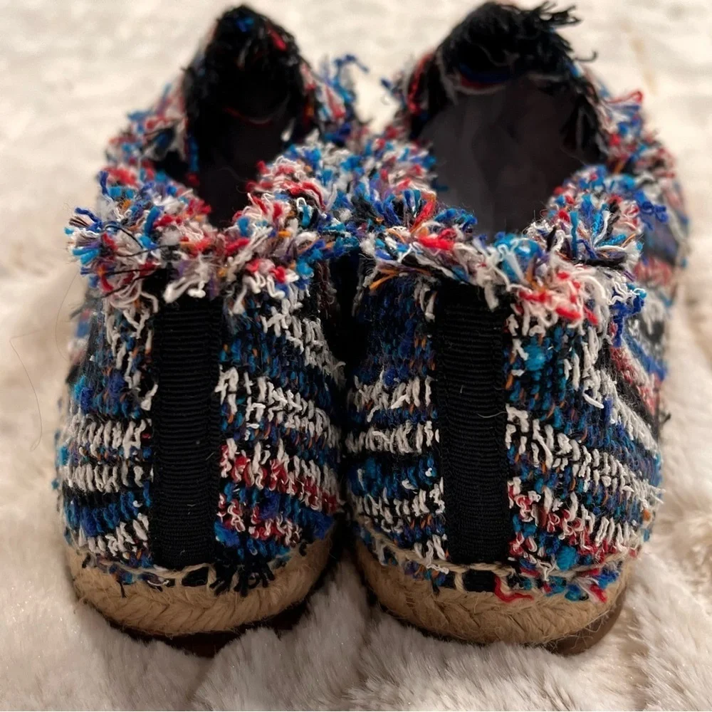 IRO Spadry Tweed Knit Fringe Espadrilles Sz-38/8